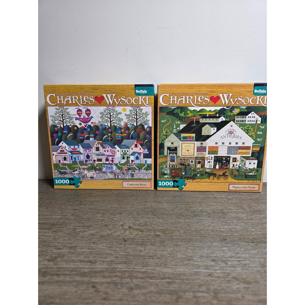 Set of Two (2) Charles Wysocki 1000 Piece Jigsaw Puzzles by Buffalo Games
